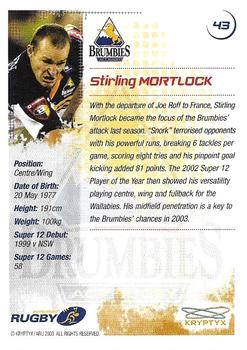 2003 Kryptyx The Defenders Australian Rugby Union #43 Stirling Mortlock Back